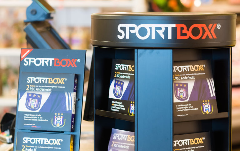 Toonbankdisplay sportwinkel Sportboxx